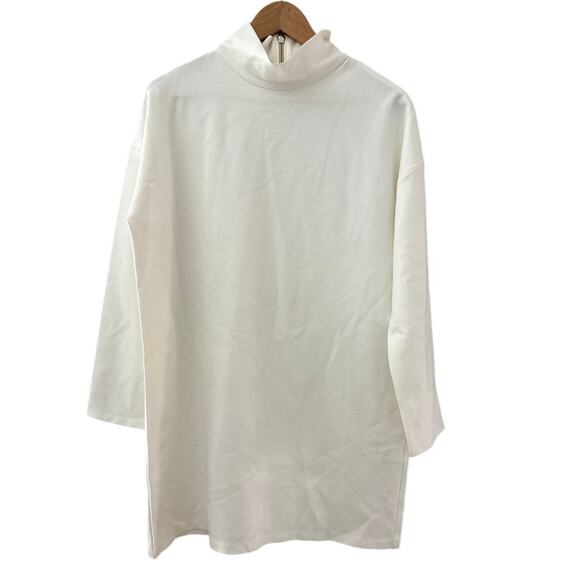 Emerson Fry Edie Turtleneck Ponte Stretch Mini Dress in Ivory Size Large - Picture 7 of 13